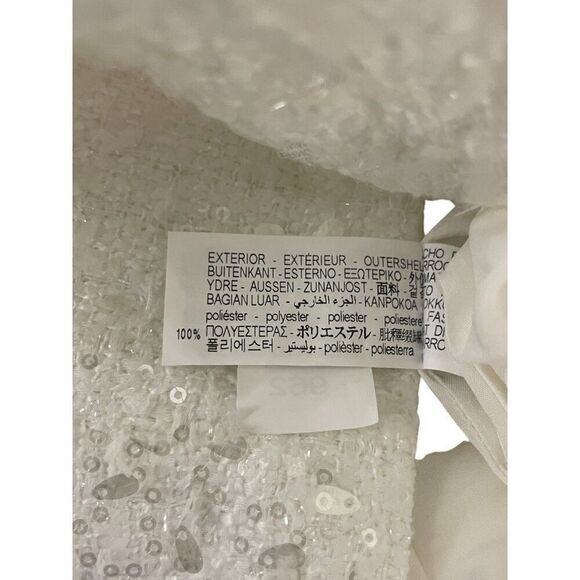 Zara Women Mini Sequin Dress XS White Fringed Short Sleeve 8714/933 NWT - Picture 10 of 12